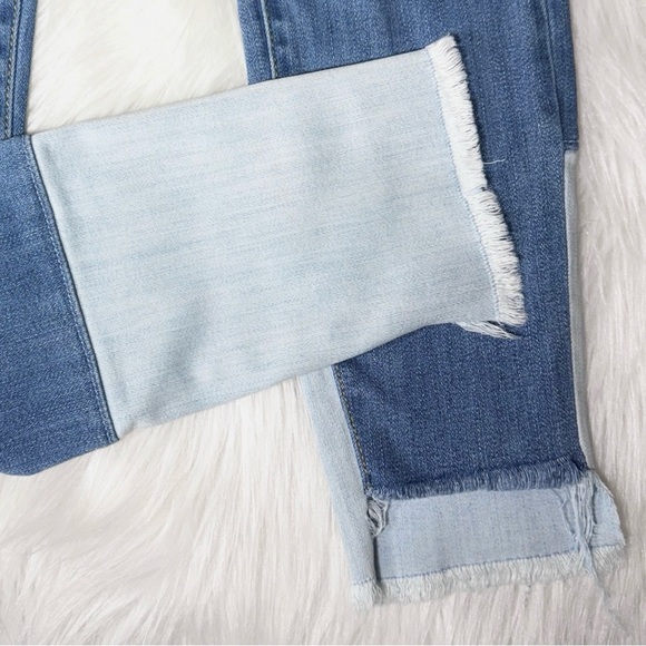 Anthropologie Pilcro Patchwork Step Hem Fringe Hem Distressed Skinny Jeans - Picture 4 of 15